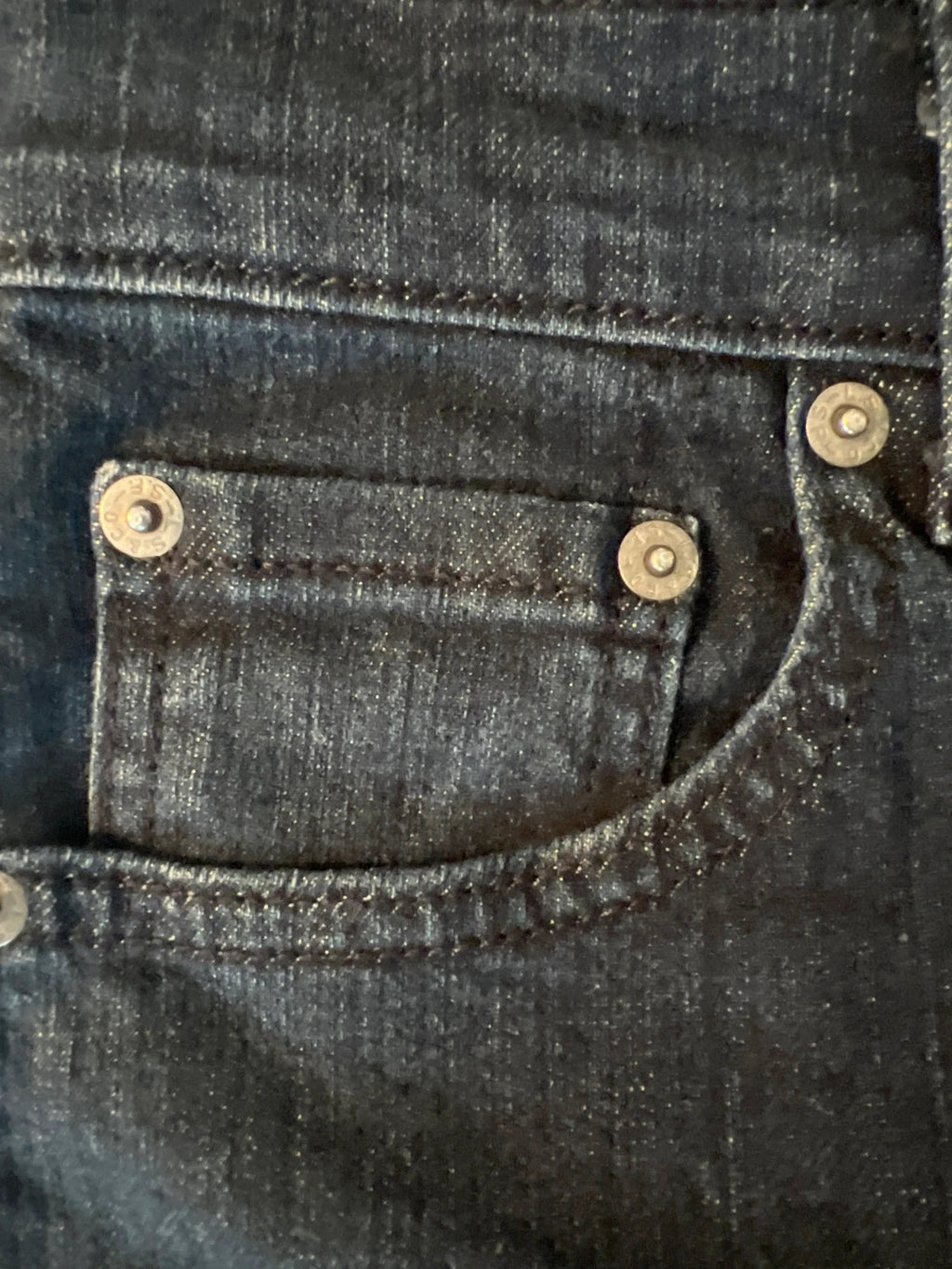 Levi's navy straight jeans with classic 505 logo and denim material.