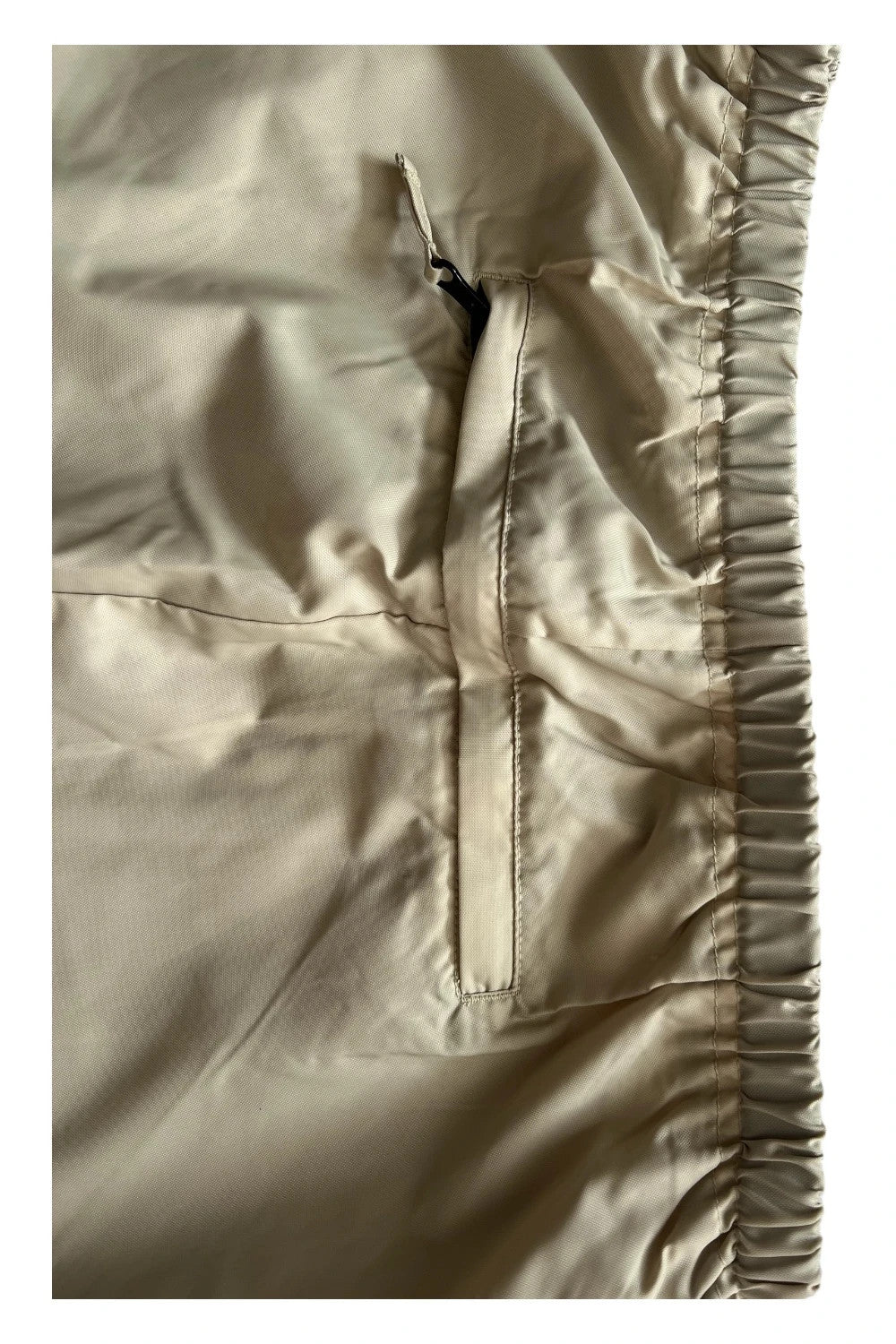 Fred Perry beige wide-leg trousers 100% nylon with logo detail.