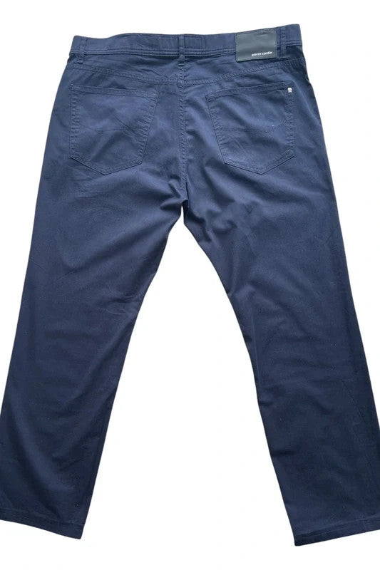 Pierre Cardin navy chino trousers classic style with elegant cut, vintage minimal look.