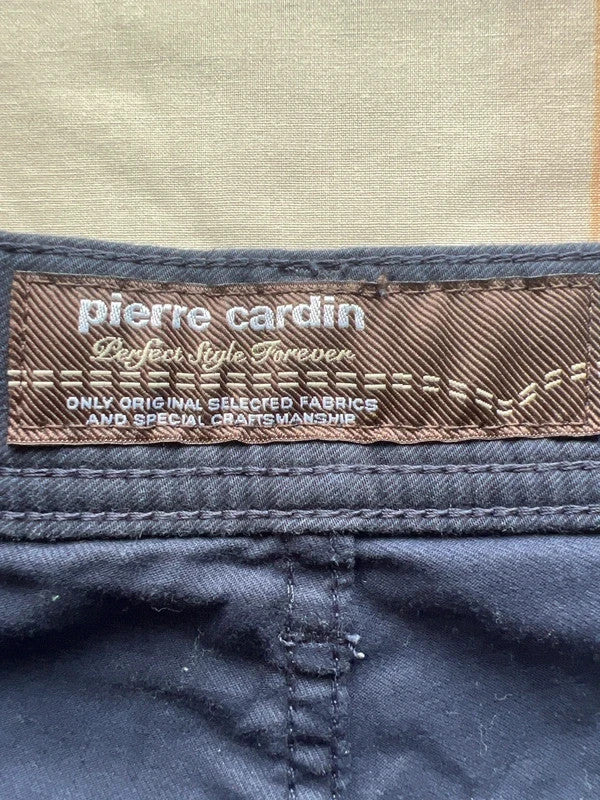 Pierre Cardin navy chino trousers classic style with elegant cut, vintage minimal look.