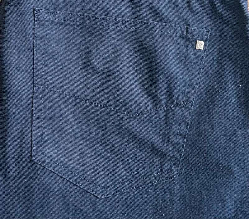 Pierre Cardin navy chino trousers classic style with elegant cut, vintage minimal look.