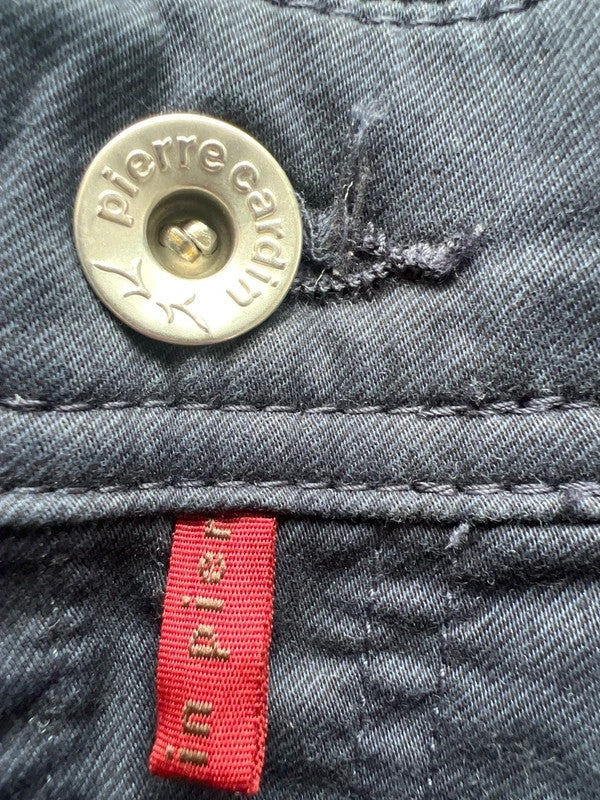 Pierre Cardin navy chino trousers classic style with elegant cut, vintage minimal look.