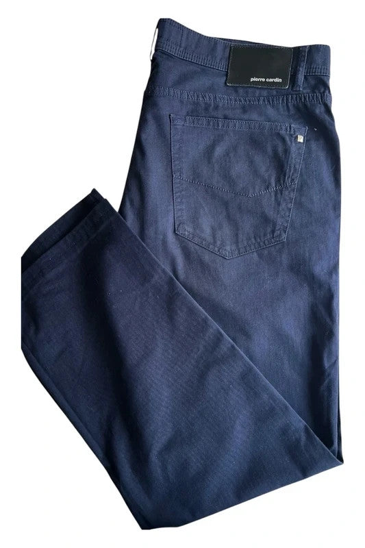 Pierre Cardin navy chino trousers classic style with elegant cut, vintage minimal look.