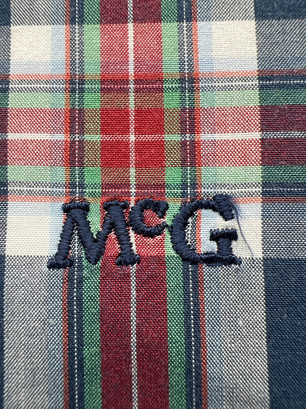 McGregor blue and red checkered shirt, button-down, 100% cotton, Custom Fit, XXL.