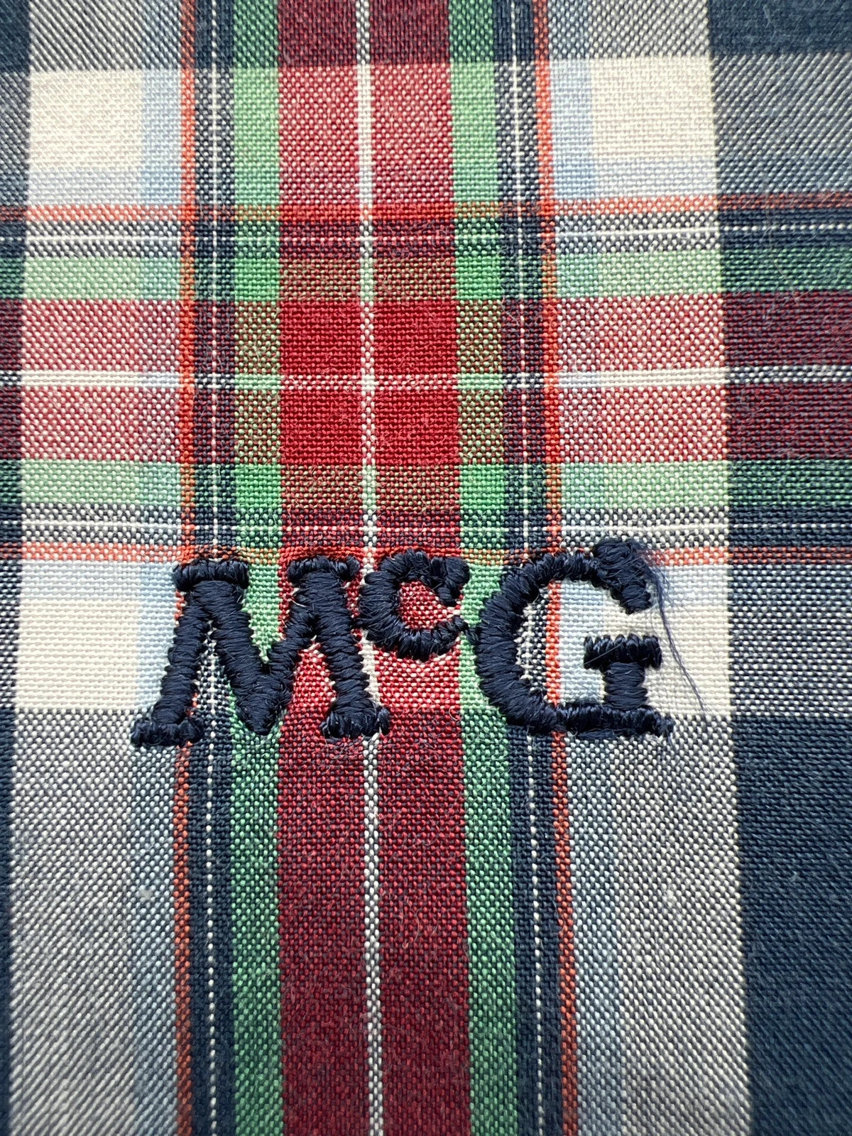 McGregor blue and red checkered shirt, button-down, 100% cotton, Custom Fit, XXL.