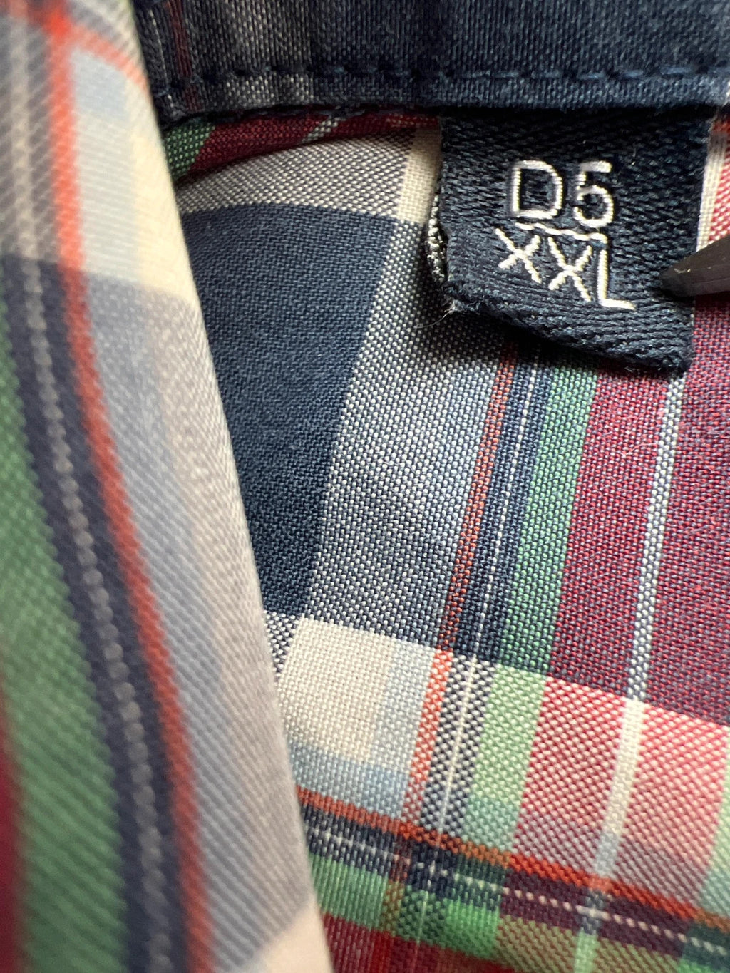 McGregor blue and red checkered shirt, button-down, 100% cotton, Custom Fit, XXL.