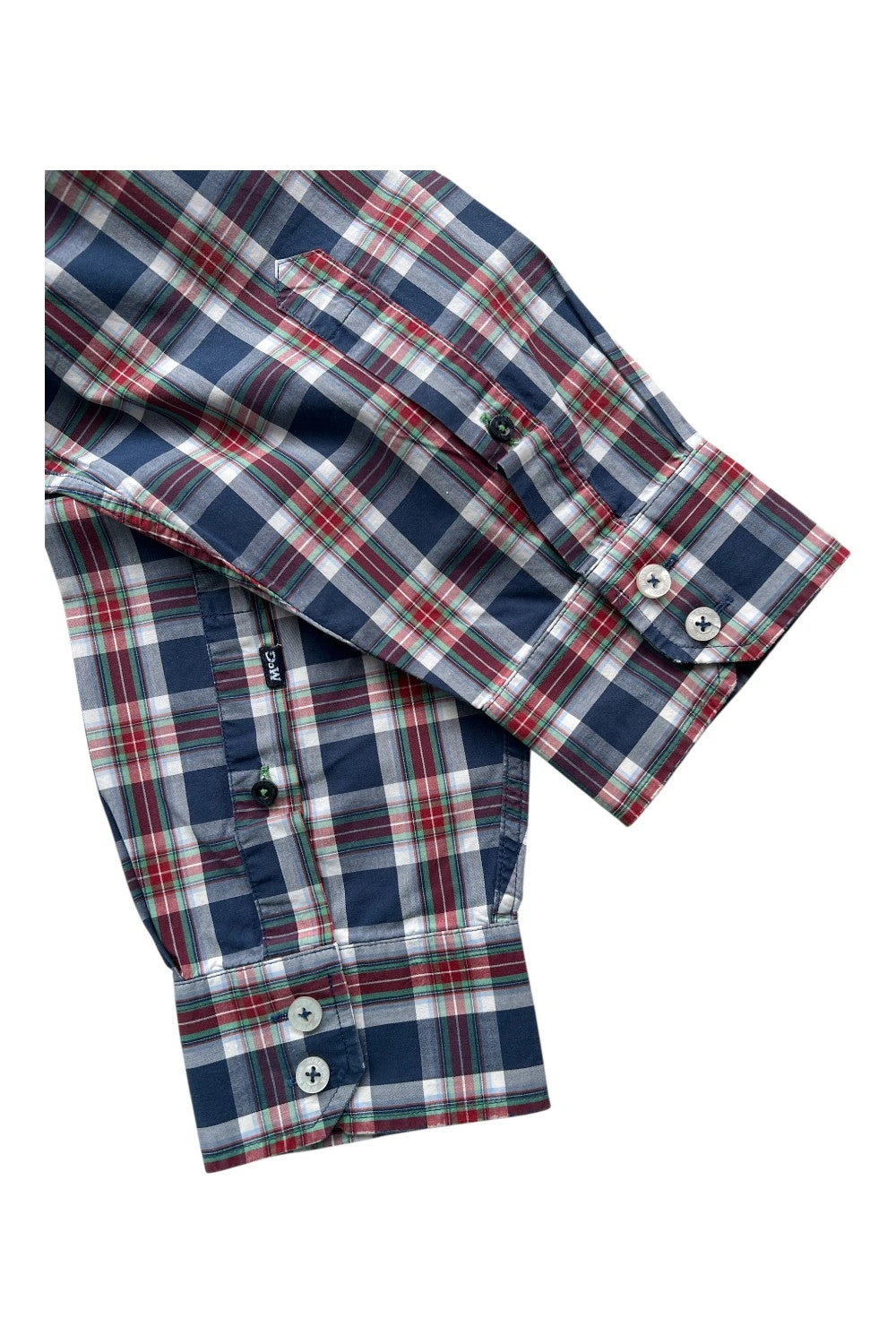 McGregor blue and red checkered shirt, button-down, 100% cotton, Custom Fit, XXL.