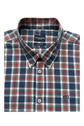 McGregor blue and red checkered shirt, button-down, 100% cotton, Custom Fit, XXL.