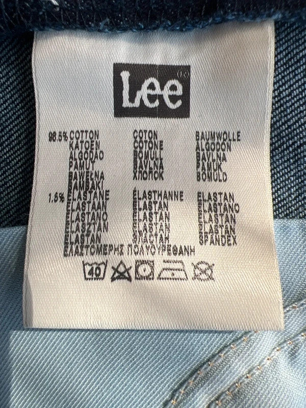 Lee straight jeans navy blue Y2K vintage stretch denim with casual slim fit.
