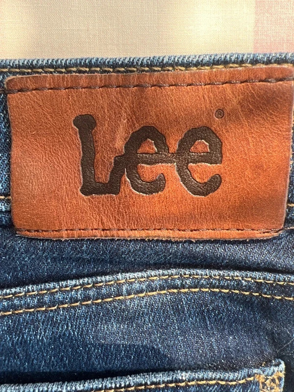 Lee straight jeans navy blue Y2K vintage stretch denim with casual slim fit.