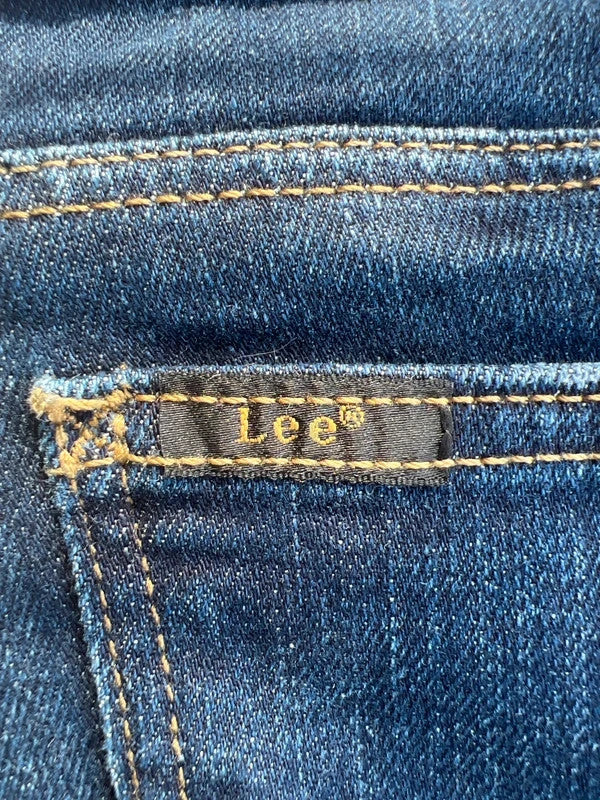 Lee straight jeans navy blue Y2K vintage stretch denim with casual slim fit.