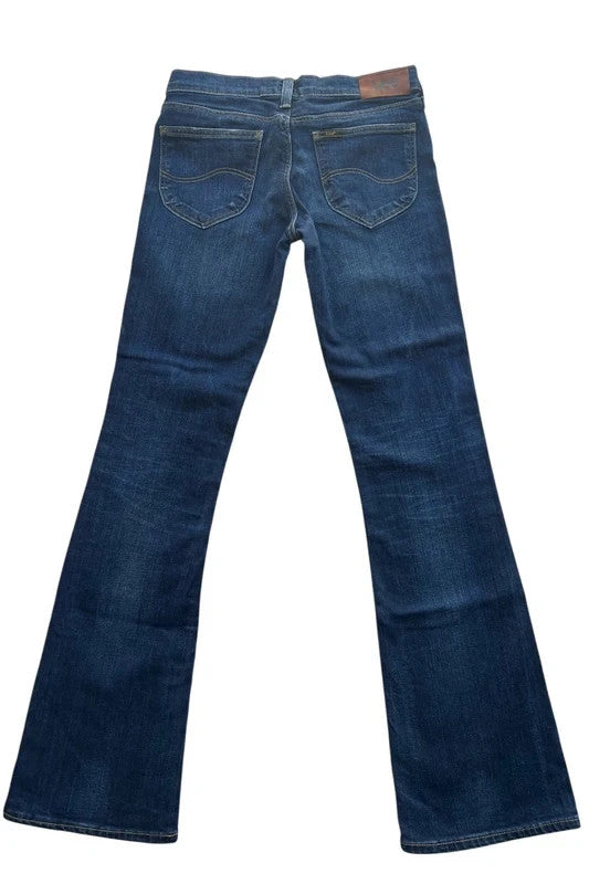 Lee straight jeans navy blue Y2K vintage stretch denim with casual slim fit.