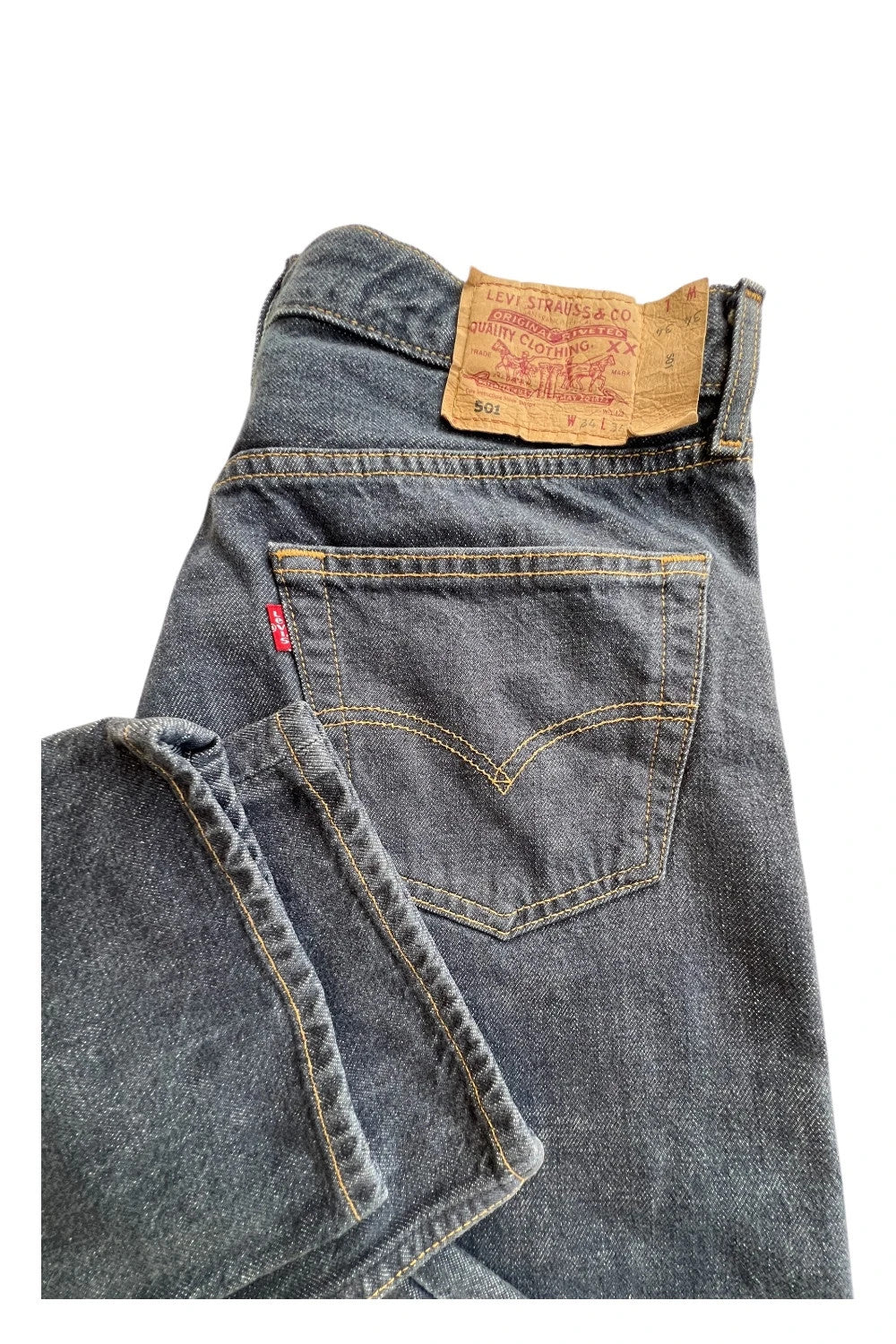 Levi Strauss & Co grey straight jeans faded washed denim vintage Y2K unisex classic fit