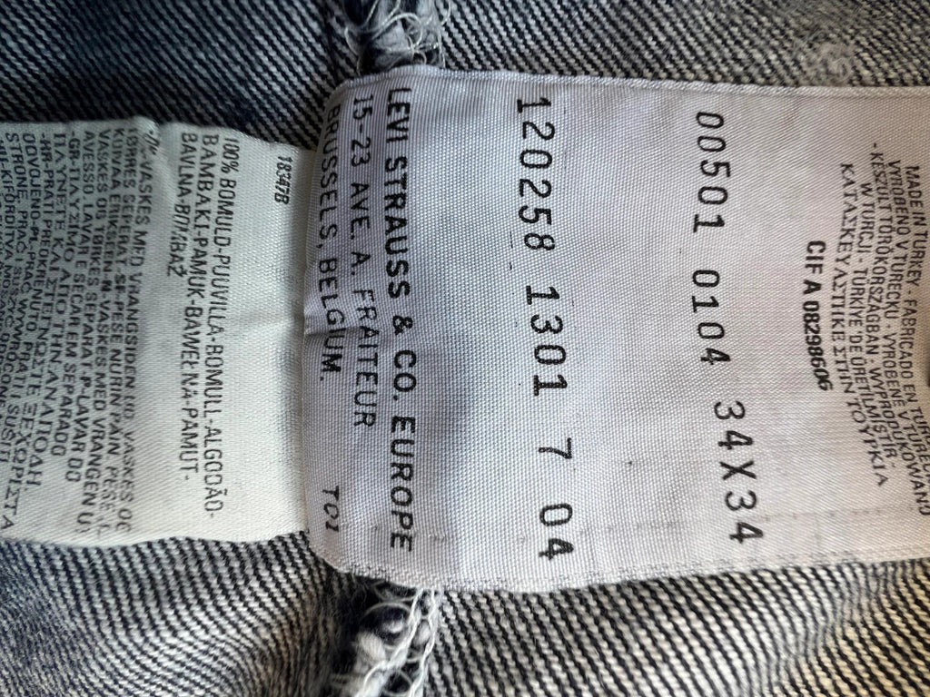 Levi Strauss & Co grey straight jeans faded washed denim vintage Y2K unisex classic fit