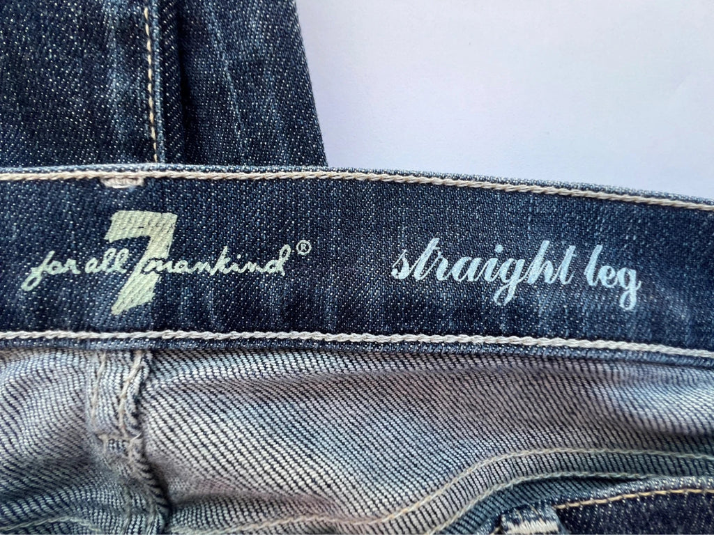 7 For All Mankind navy straight leg jeans low rise Y2K vintage style