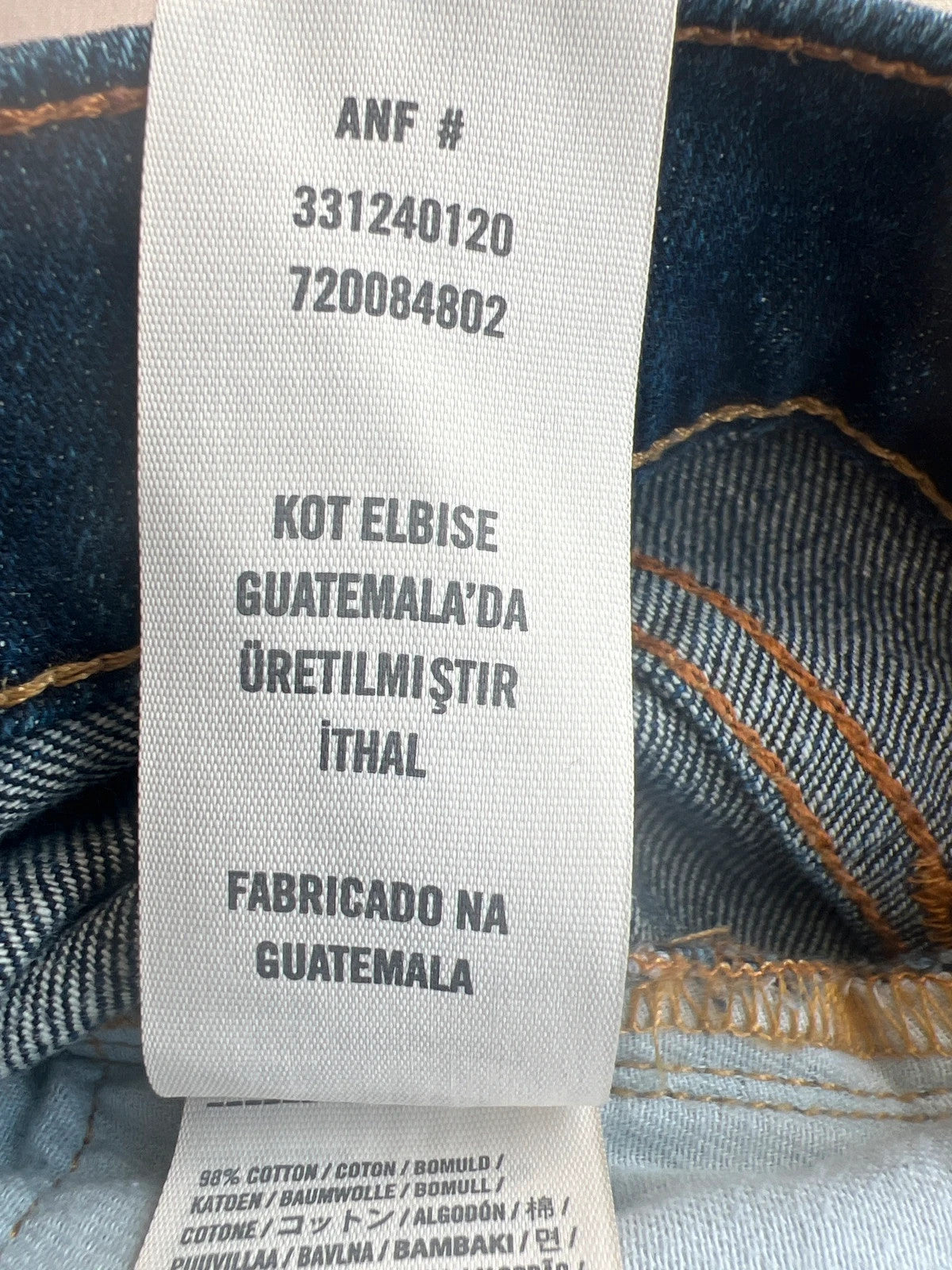 Hollister navy straight jeans slim fit casual style with modern cut.