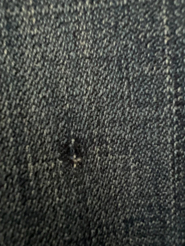 Burberry navy straight jeans with interior check pattern, slightly fitted, 100% cotton.