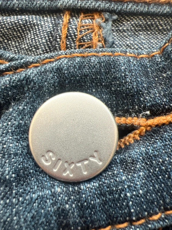 Miss Sixty navy bootcut jeans with medium rise and slight flare, made of cotton elastane.