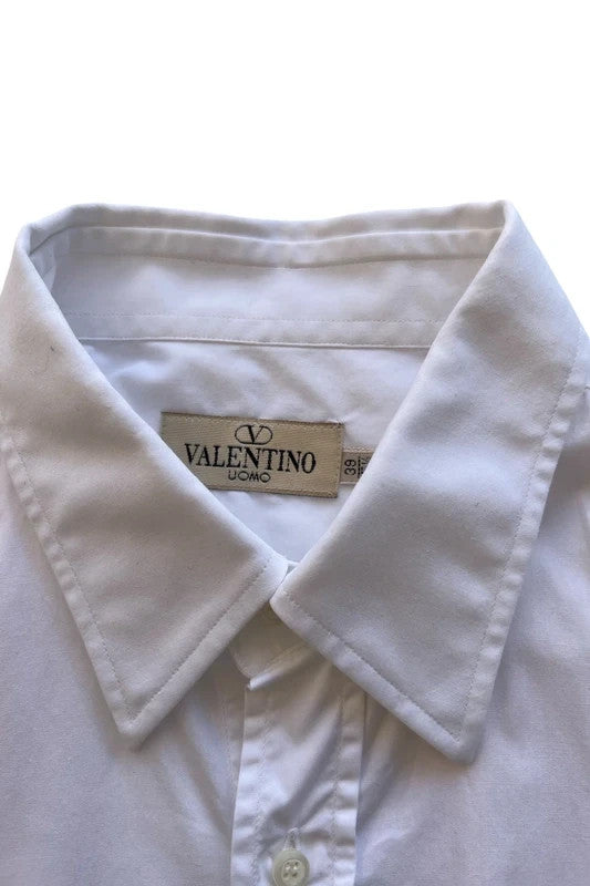 Valentino white men's shirt classic design cotton made in Italy with elegant finish.