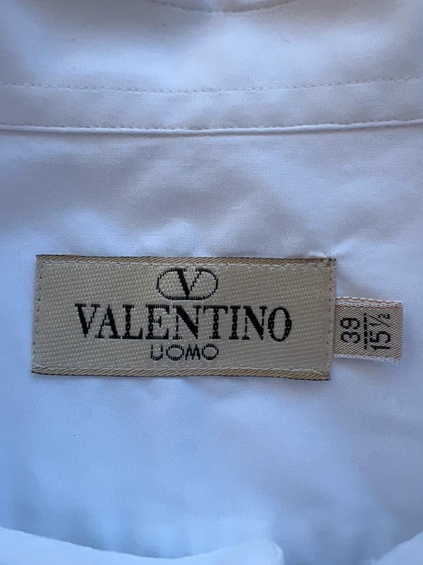 Valentino white men's shirt classic design cotton made in Italy with elegant finish.