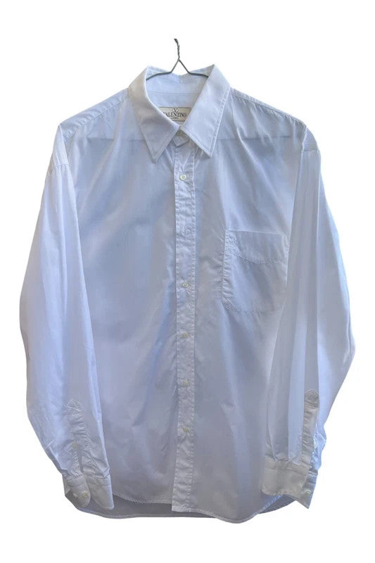 Valentino white men's shirt classic design cotton made in Italy with elegant finish.