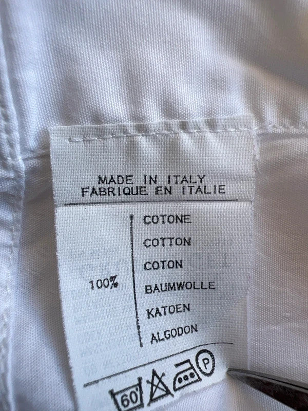 Valentino white men's shirt classic design cotton made in Italy with elegant finish.