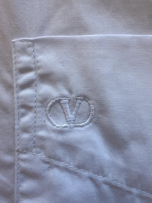 Valentino white men's shirt classic design cotton made in Italy with elegant finish.