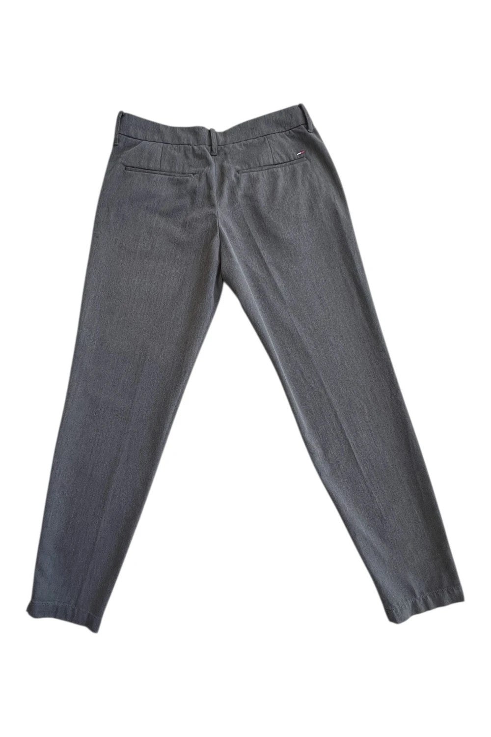 Tommy Hilfiger grey chino trousers with logo tag and soft fabric blend.