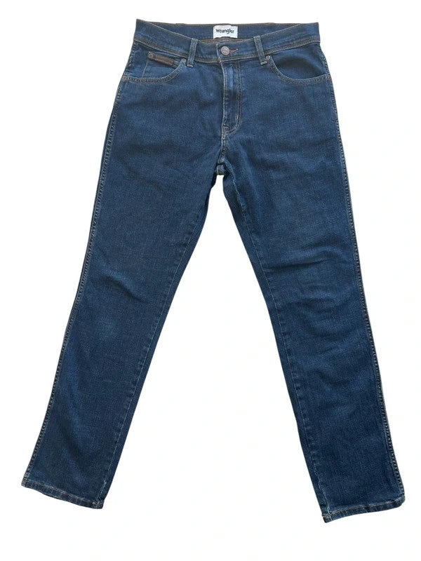 Wrangler navy straight jeans Texas Slim classic cowboy style durable denim
