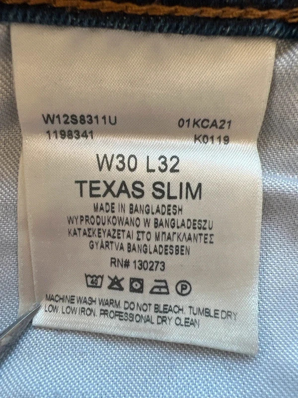 Wrangler navy straight jeans Texas Slim classic cowboy style durable denim
