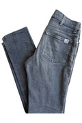 Carhartt grey straight jeans with subtle elastic blend and Y2K casual style.