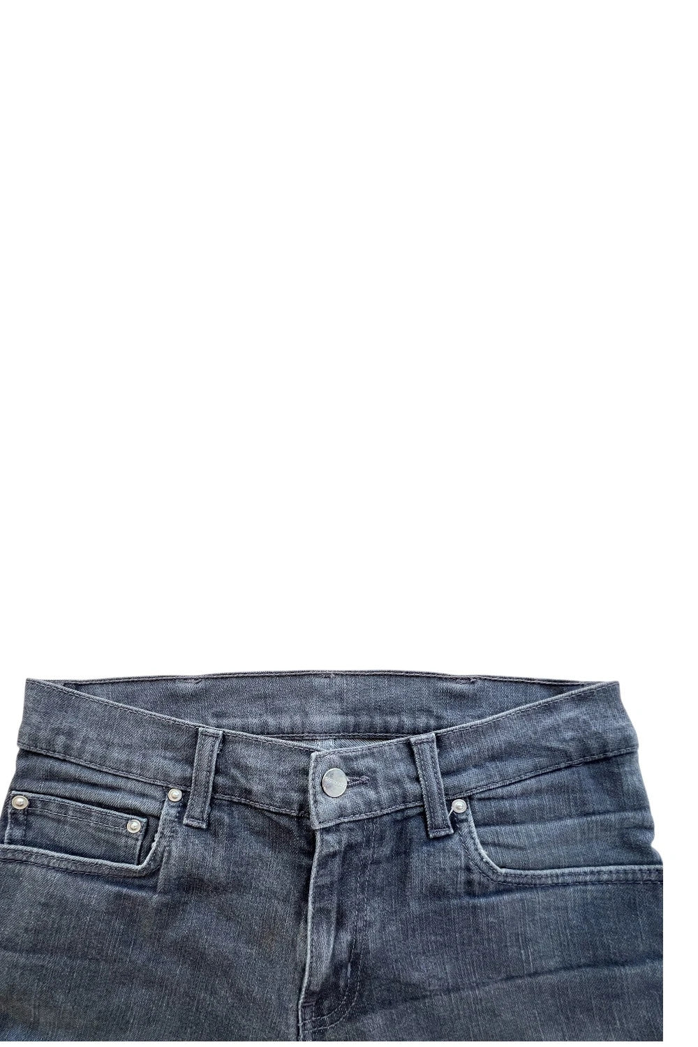 Carhartt grey straight jeans with subtle elastic blend and Y2K casual style.