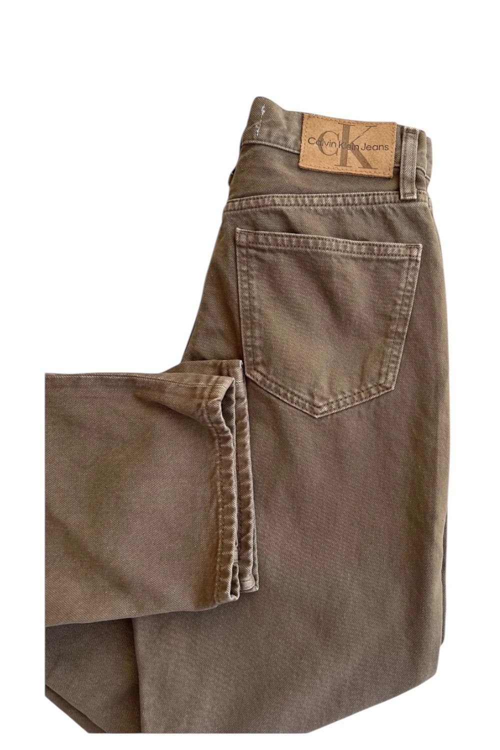 Calvin Klein brown straight jeans high rise denim with vintage style and no tags.