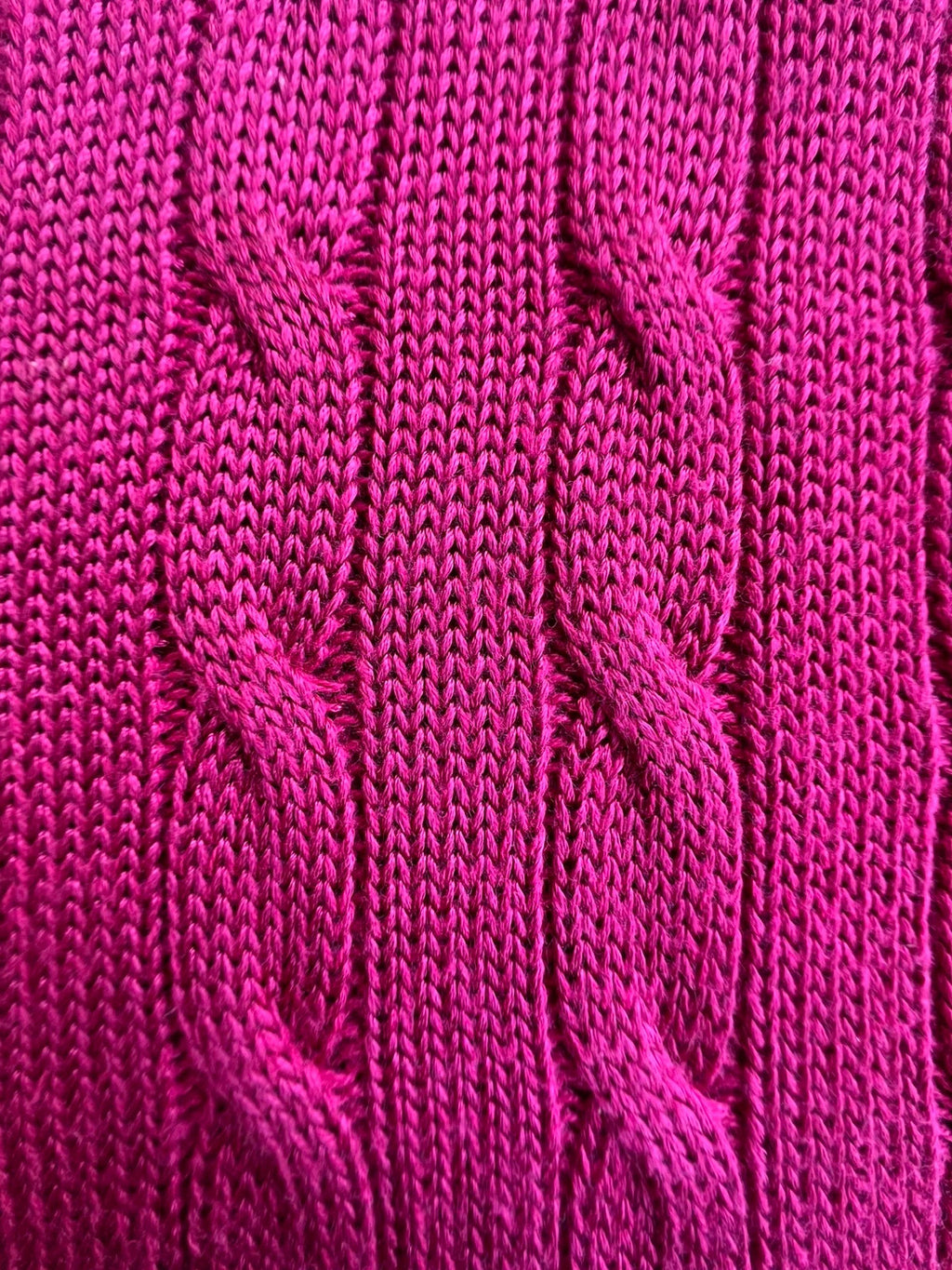 Ralph Lauren purple cable knit sweater, casual style, old money aesthetic, cotton blend.