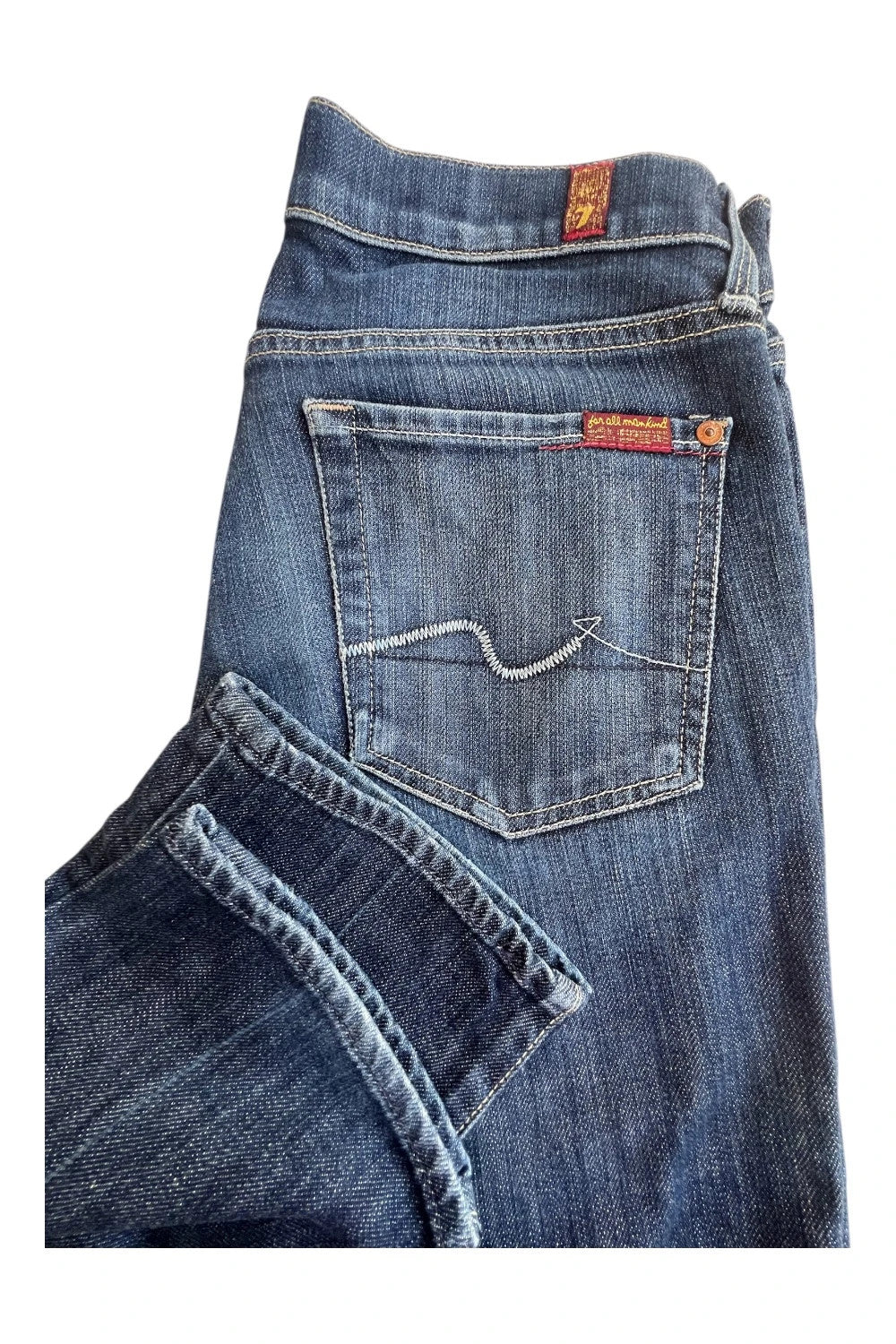 7 For All Mankind navy straight leg jeans low rise Y2K vintage style