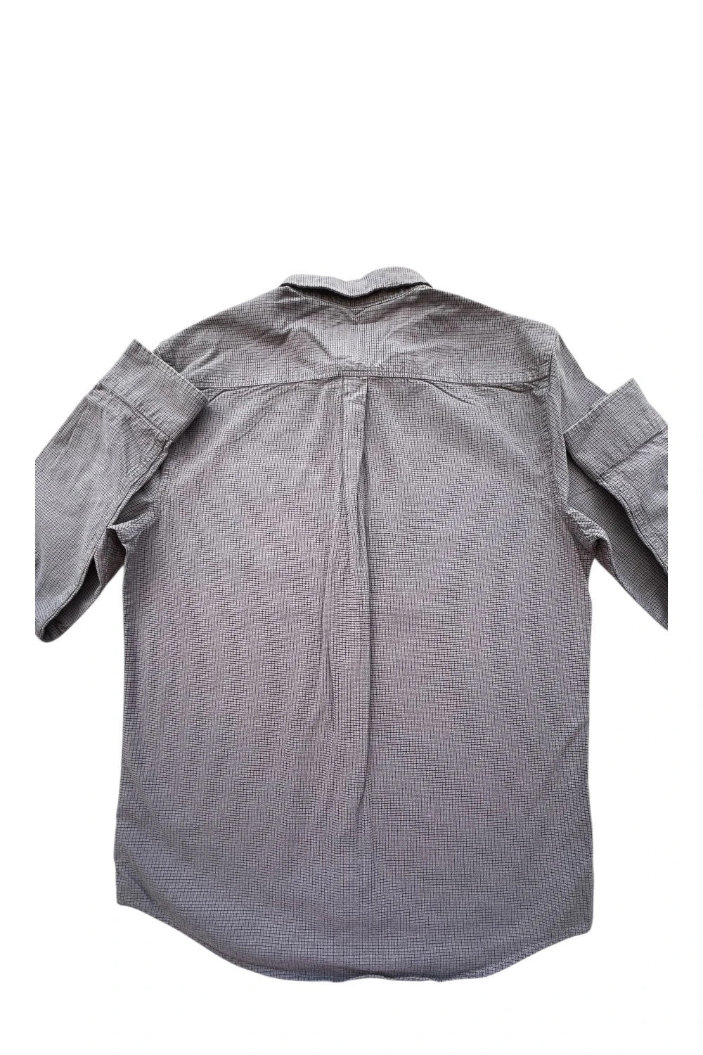 Superdry grey checkered button-down shirt, 100% cotton, Modern Classic Fit, casual style.