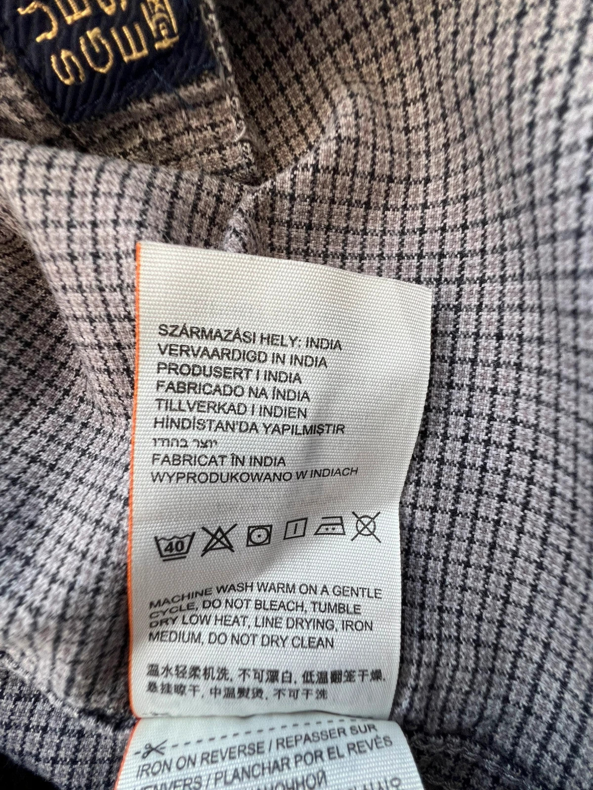 Superdry grey checkered button-down shirt, 100% cotton, Modern Classic Fit, casual style.
