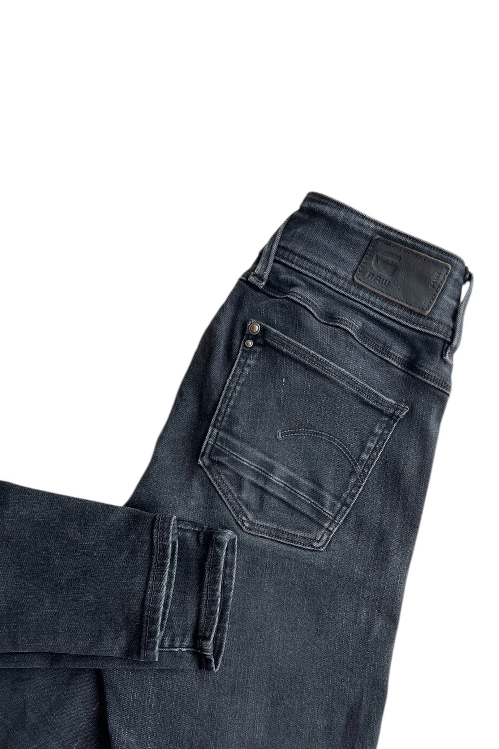 G-Star black and grey super skinny jeans with elastic denim material and casual urban style.