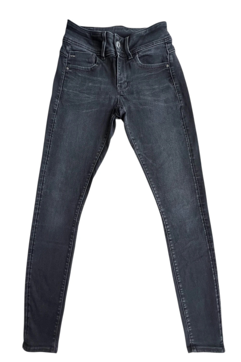 G-Star black and grey super skinny jeans with elastic denim material and casual urban style.