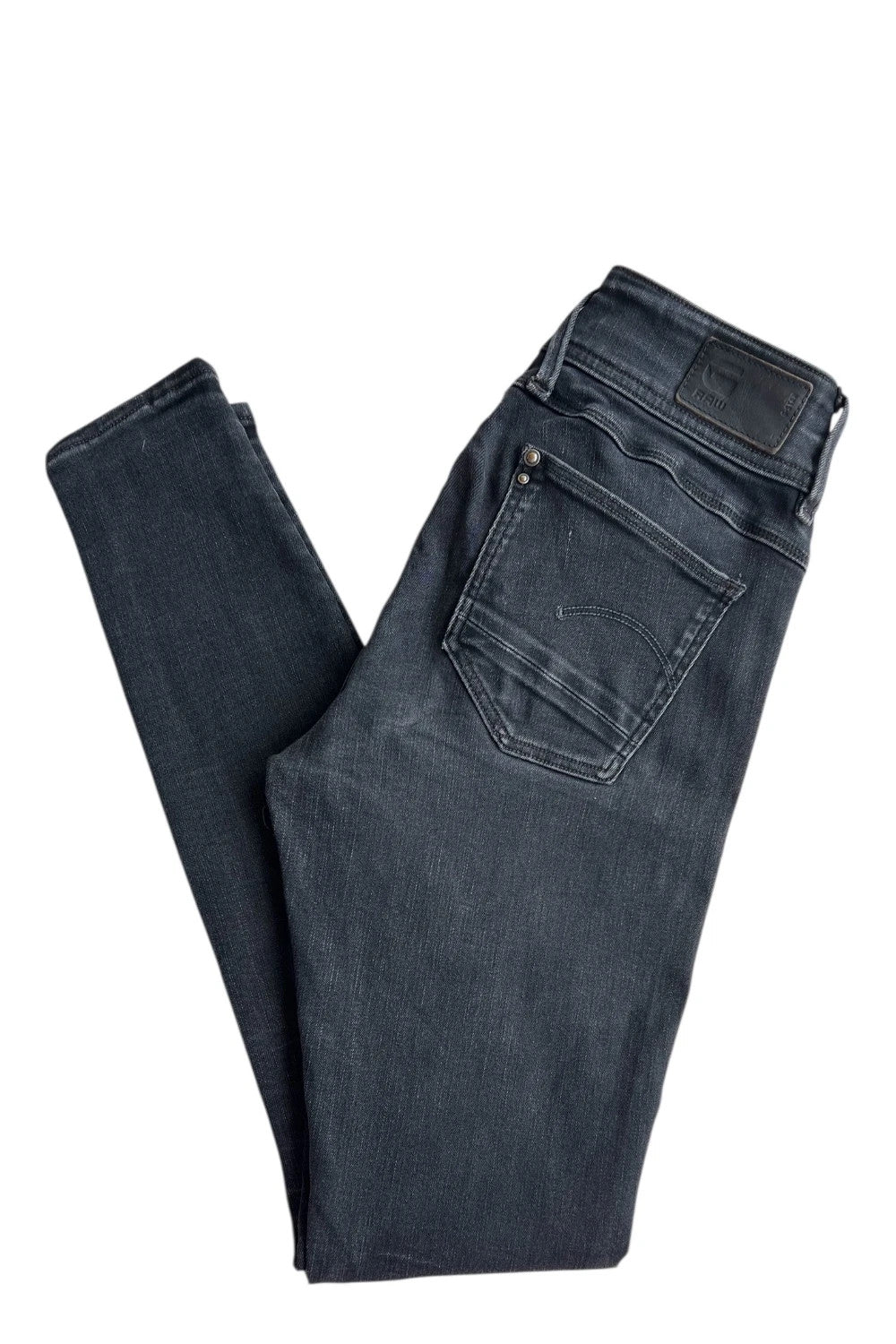 G-Star black and grey super skinny jeans with elastic denim material and casual urban style.