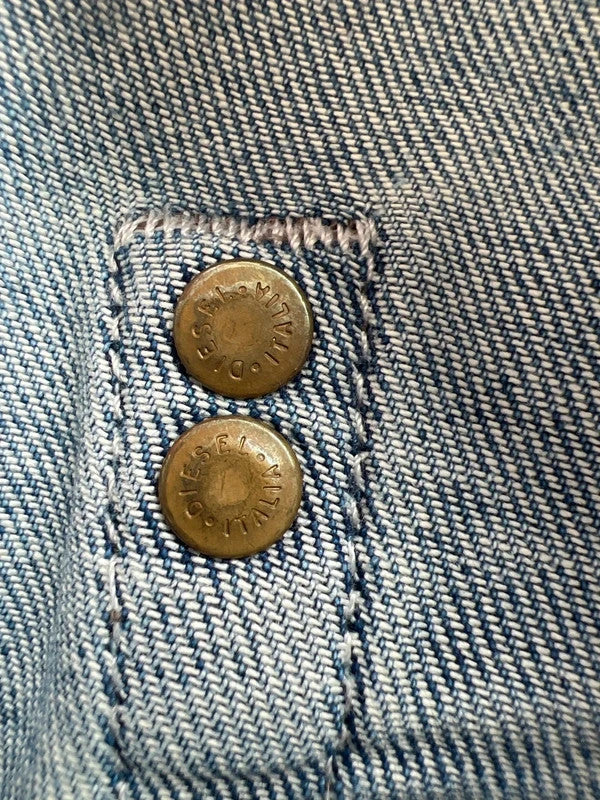 Diesel blue bootcut jeans with vintage casual style and Y2K flair.