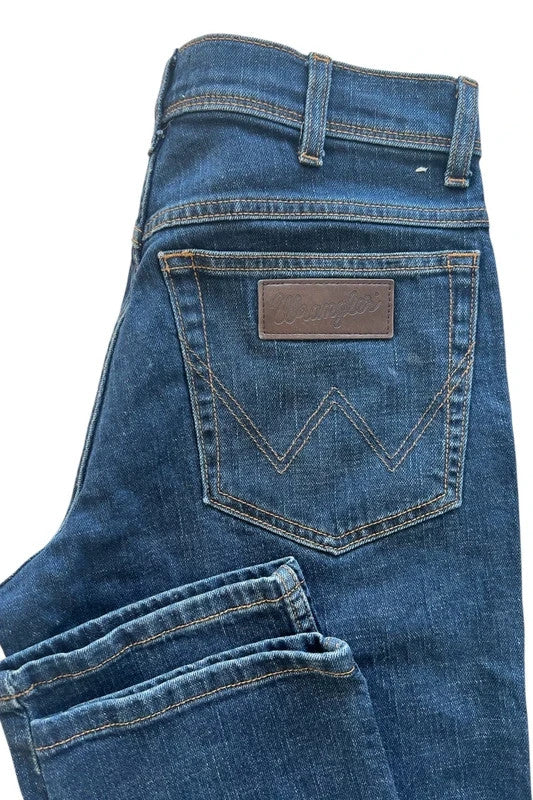 Wrangler navy straight jeans Texas Slim classic cowboy style durable denim