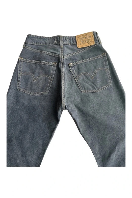 Levi's grey vintage 451 straight jeans, classic washed denim, 100% cotton.