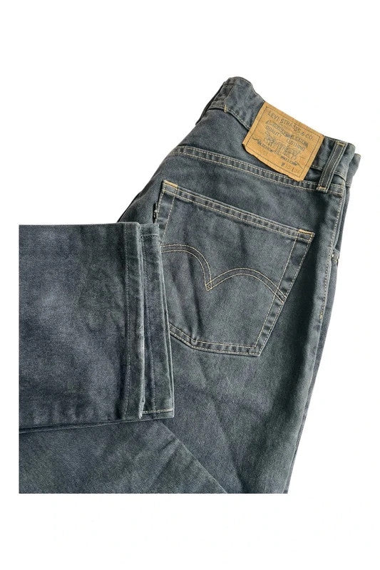 Levi's grey vintage 451 straight jeans, classic washed denim, 100% cotton.