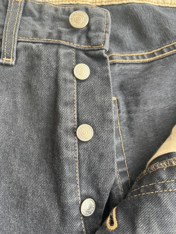 Levi's grey vintage 451 straight jeans, classic washed denim, 100% cotton.