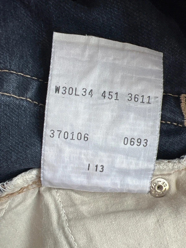 Levi's grey vintage 451 straight jeans, classic washed denim, 100% cotton.