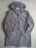 Jack Wolfskin grey fleece coat with hood, outdoor style, vintage, comfortable material.