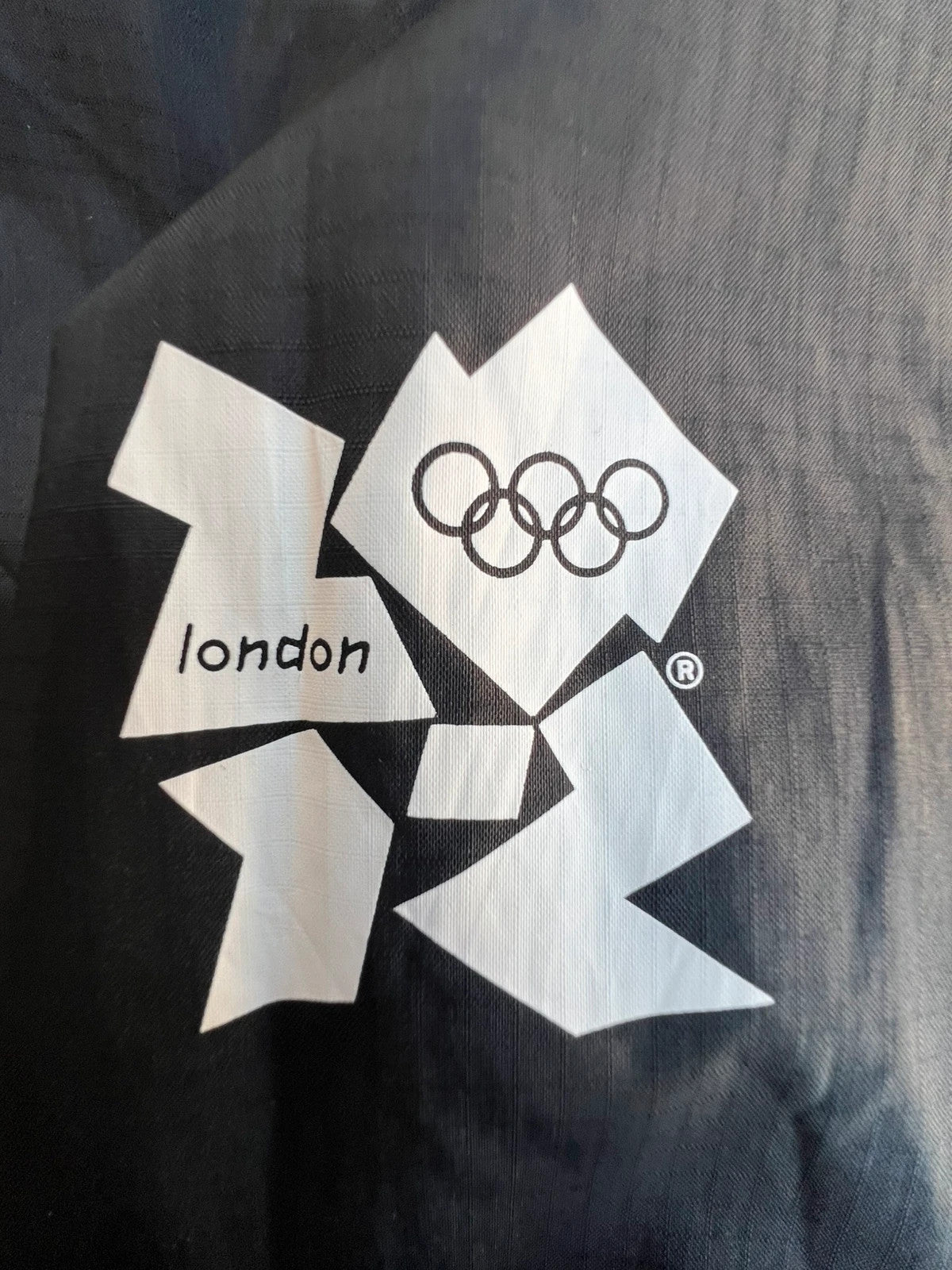 Adidas black bomber jacket reversible London 2012 logo and Olympic detail.