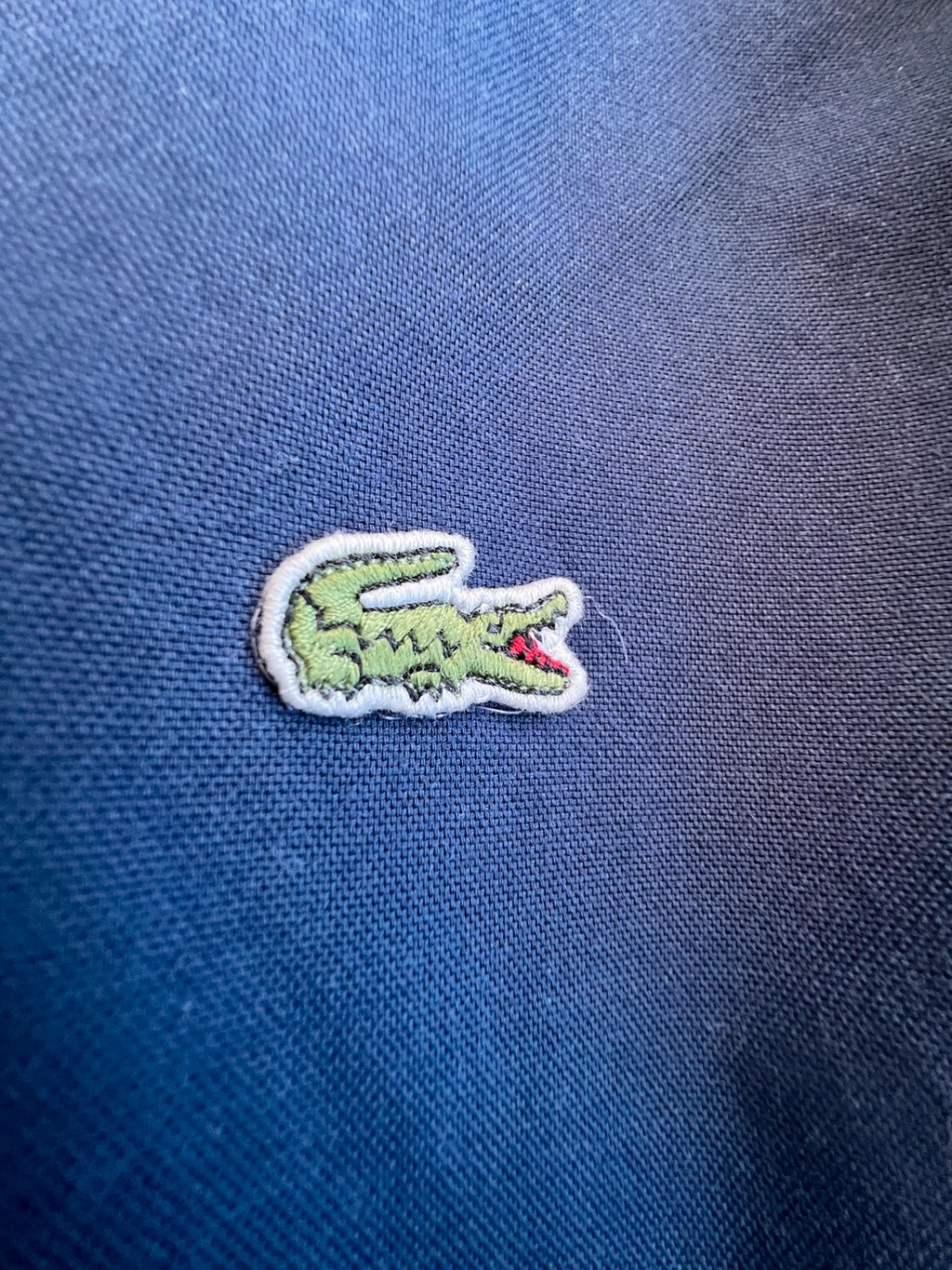 Lacoste navy button-down shirt slim fit embroidered crocodile logo 100% cotton.