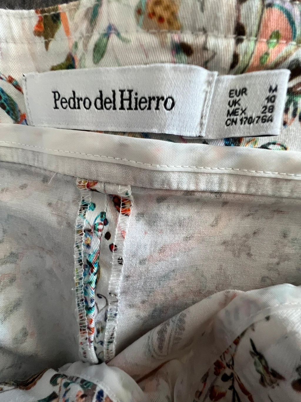 Pedro Del Hierro multi suit paisley print short sleeve blouse and capri pants